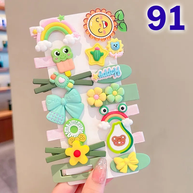 Cute Flower Acrylic Handmade Kid's Hair Clip 1 Set, pack of 2 sets