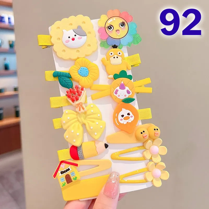 Cute Flower Acrylic Handmade Kid's Hair Clip 1 Set, pack of 2 sets