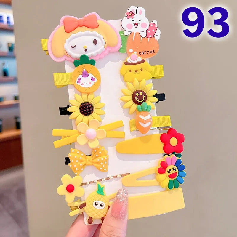 Cute Flower Acrylic Handmade Kid's Hair Clip 1 Set, pack of 2 sets