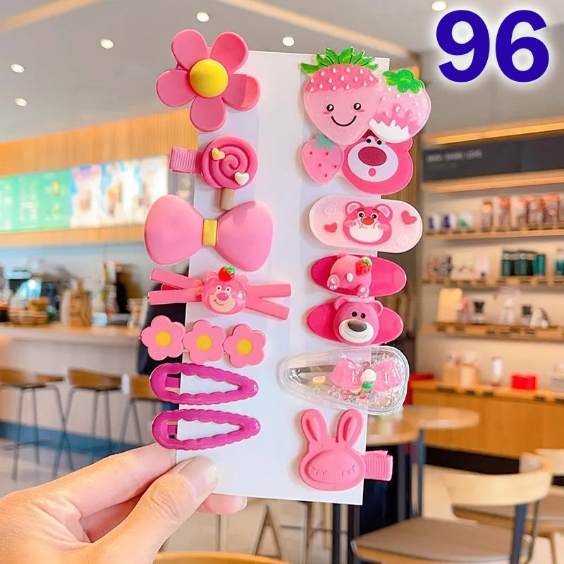 Cute Flower Acrylic Handmade Kid's Hair Clip 1 Set, pack of 2 sets