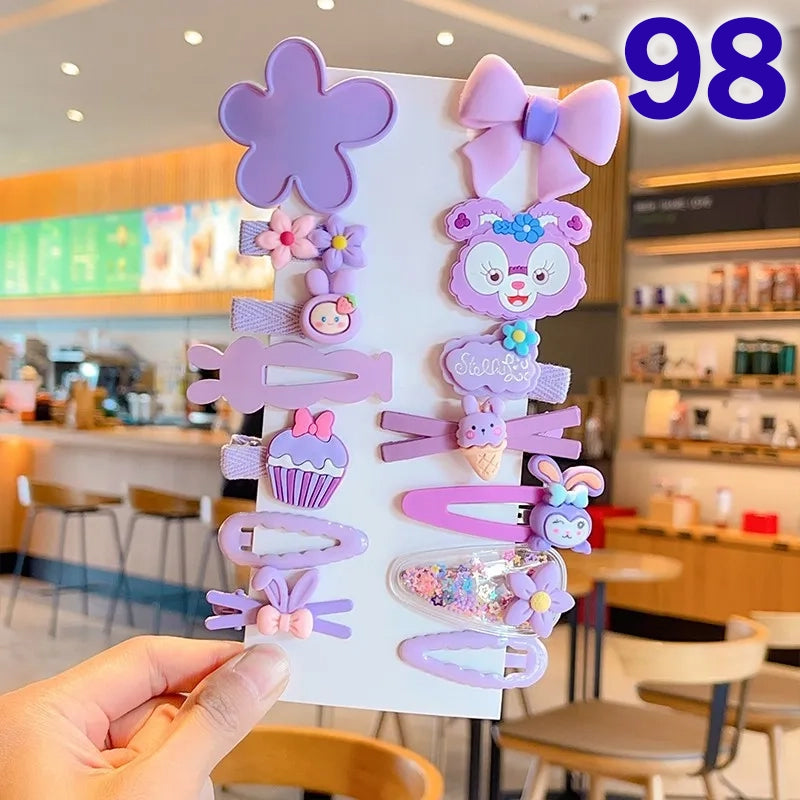 Cute Flower Acrylic Handmade Kid's Hair Clip 1 Set, pack of 2 sets
