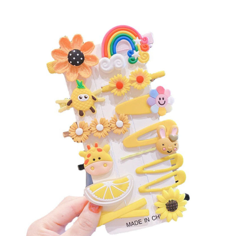 Cute Flower Acrylic Handmade Kid's Hair Clip 1 Set, pack of 2 sets