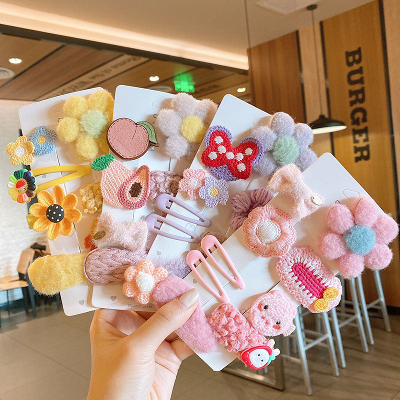 Cute Flower Acrylic Handmade Kid's Hair Clip 1 Set, pack of 2 sets