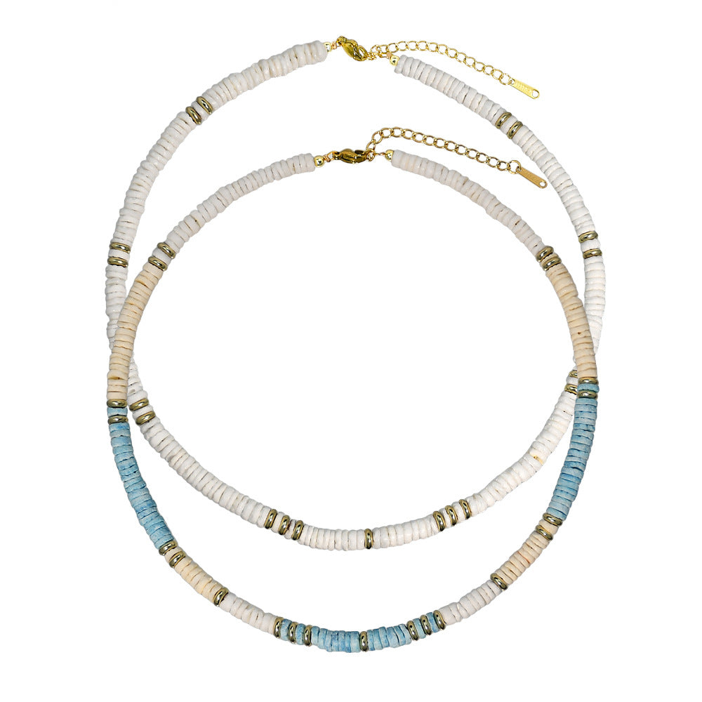 Ethnic Style Stainless Steel Shell Plating Necklace