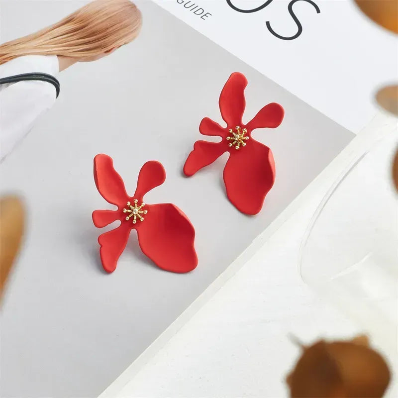 Fashion Flower Alloy Ear Studs