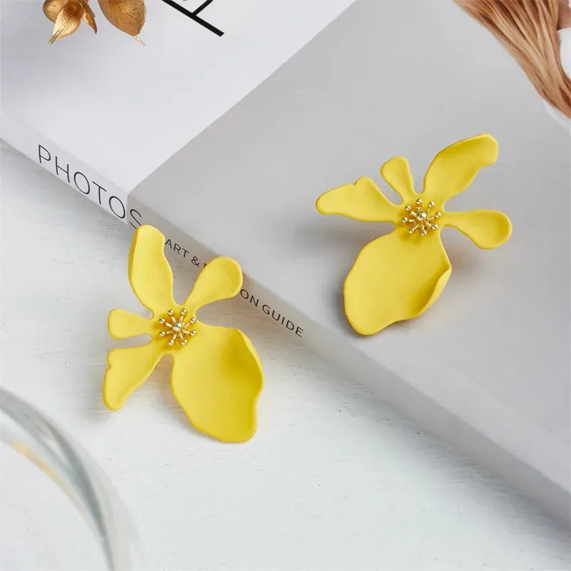 Fashion Flower Alloy Ear Studs