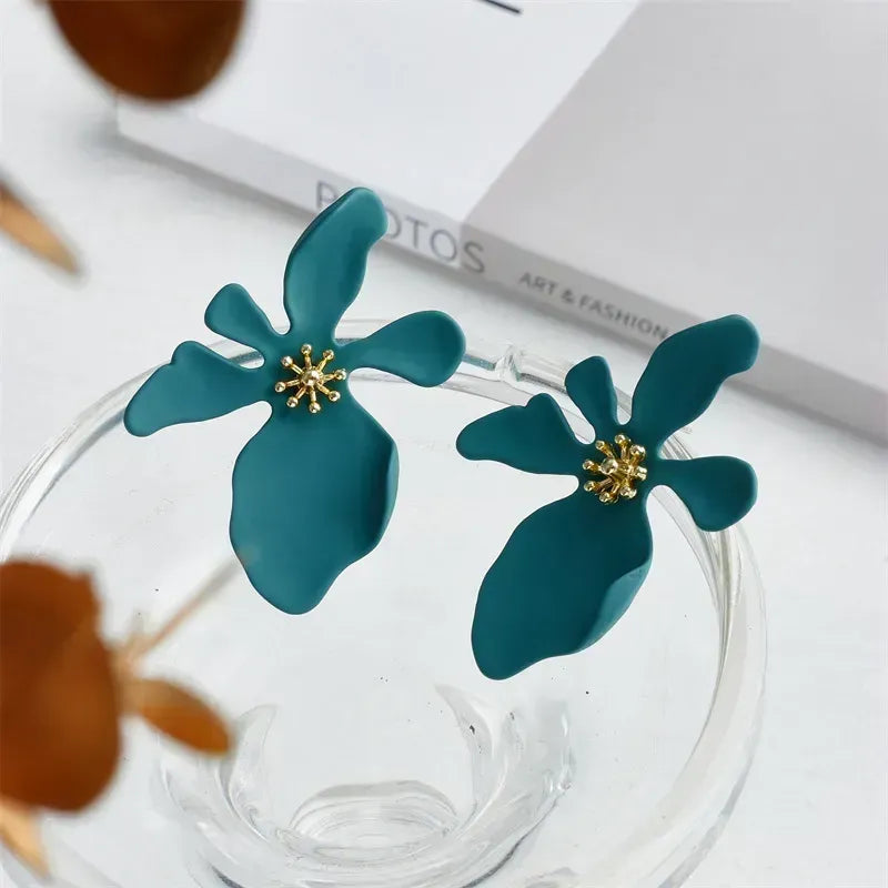 Fashion Flower Alloy Ear Studs