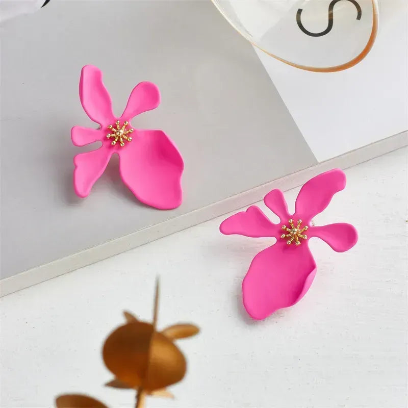 Fashion Flower Alloy Ear Studs