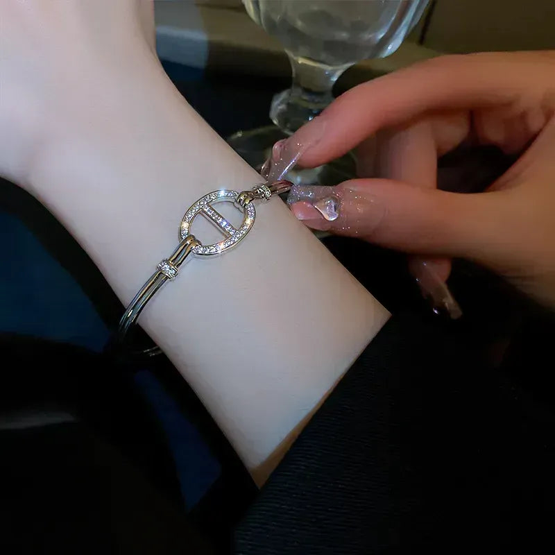 Fashion bangle χάλκινο βραχιόλι με ζιργκόν