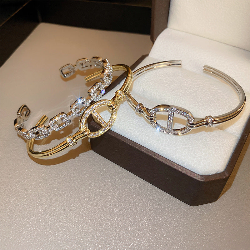 Fashion bangle χάλκινο βραχιόλι με ζιργκόν