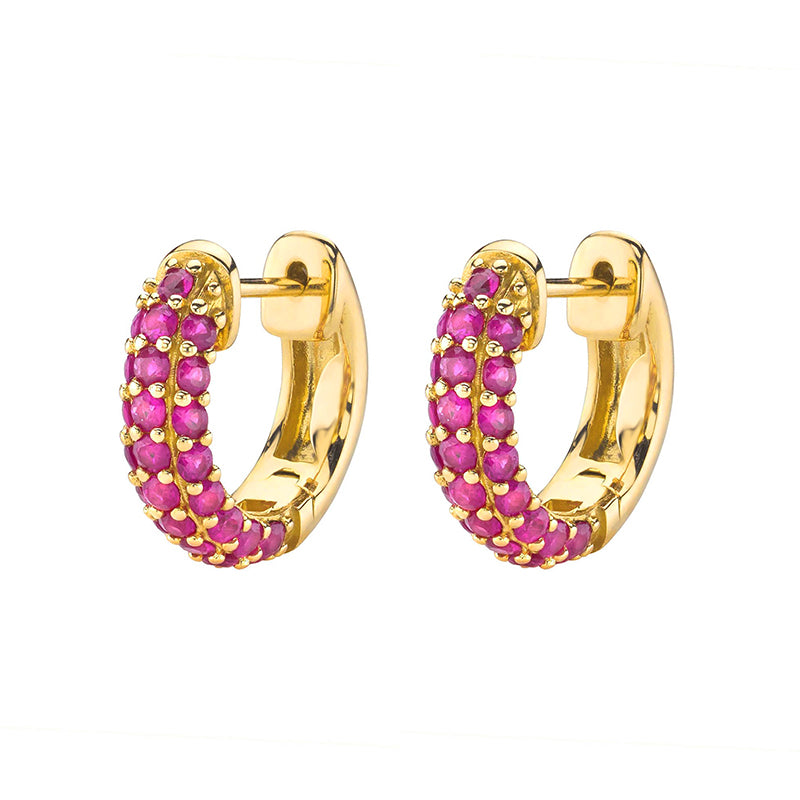 INS Style Round Earring by Copper with Inlay Zircon