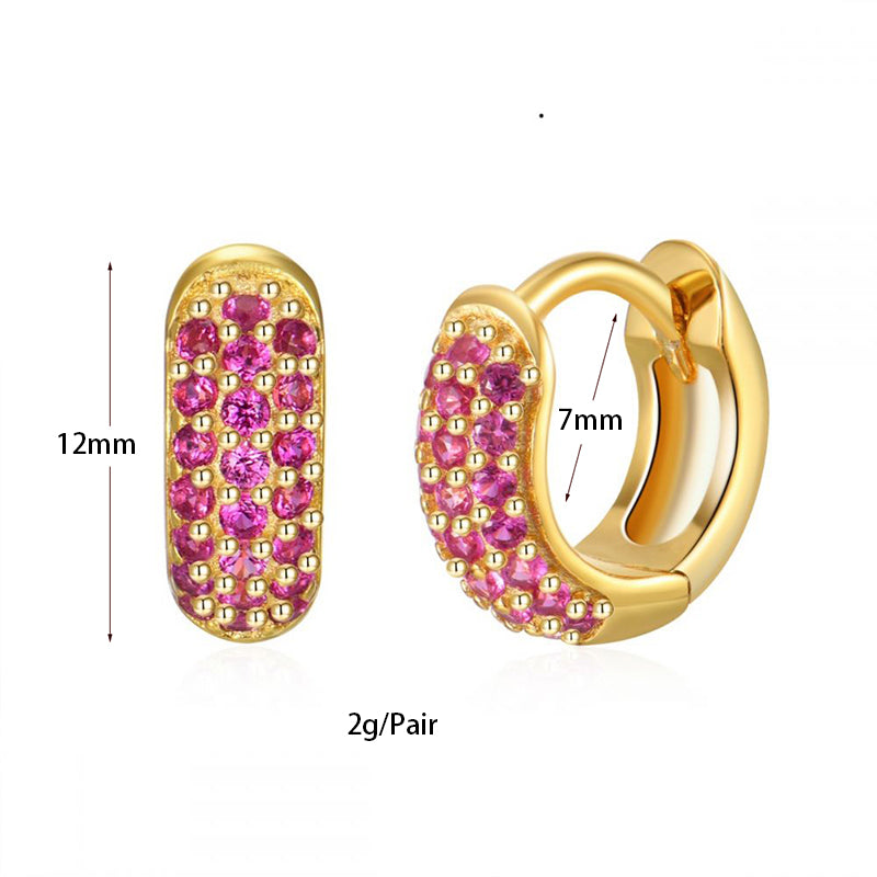 INS Style Round Earring by Copper with Inlay Zircon