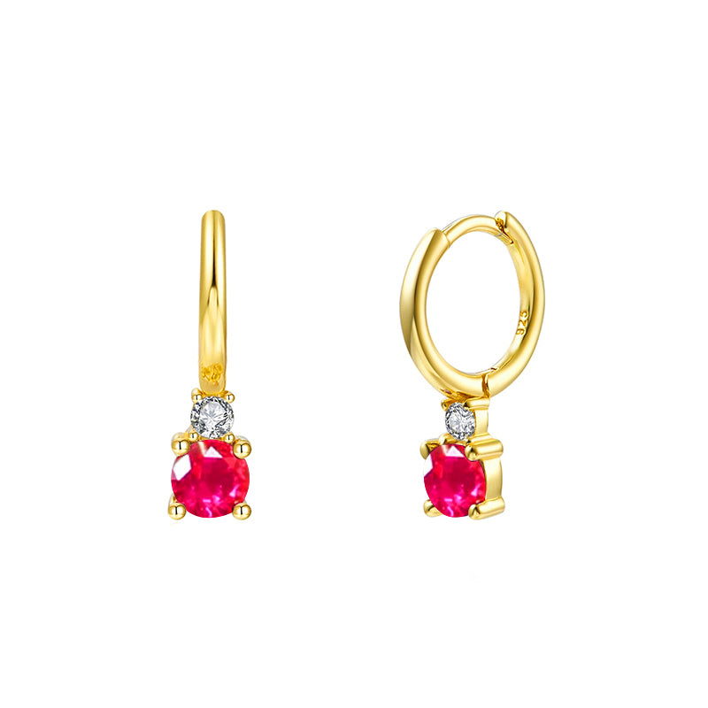 INS Style Round Earring by Copper with Inlay Zircon