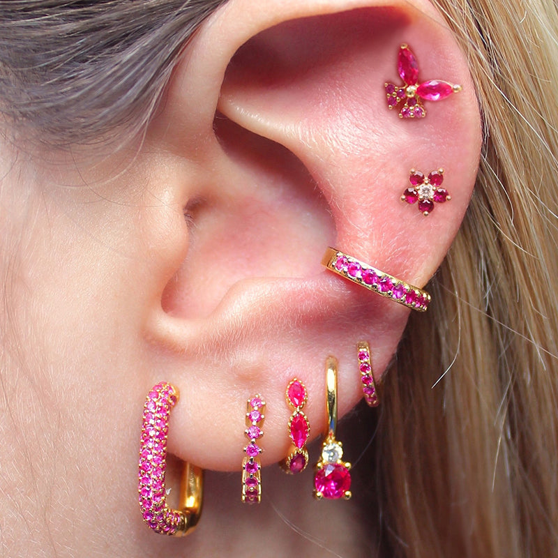 INS Style Round Earring by Copper with Inlay Zircon