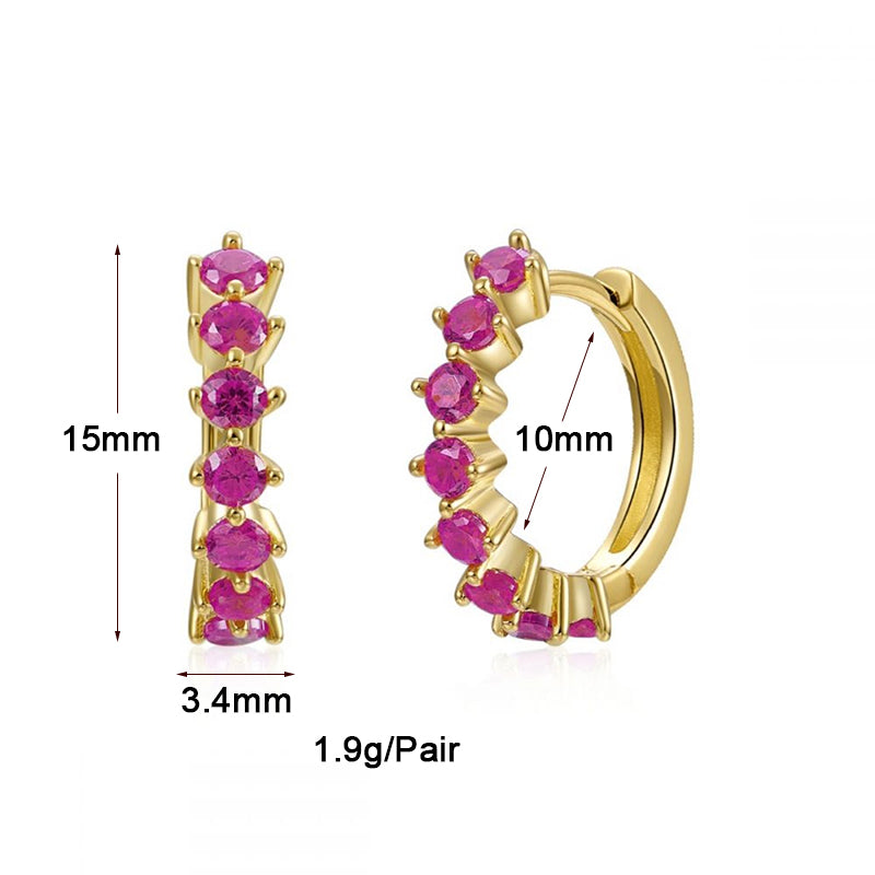 INS Style Round Earring by Copper with Inlay Zircon