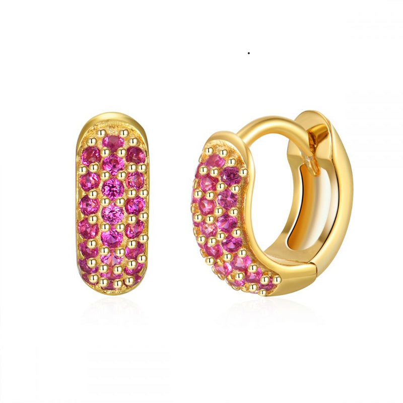 INS Style Round Earring by Copper with Inlay Zircon