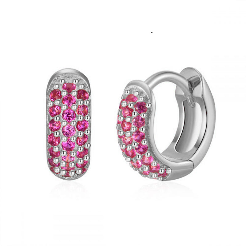 INS Style Round Earring by Copper with Inlay Zircon