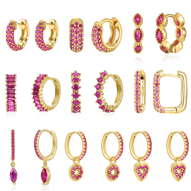 INS Style Round Earring by Copper with Inlay Zircon