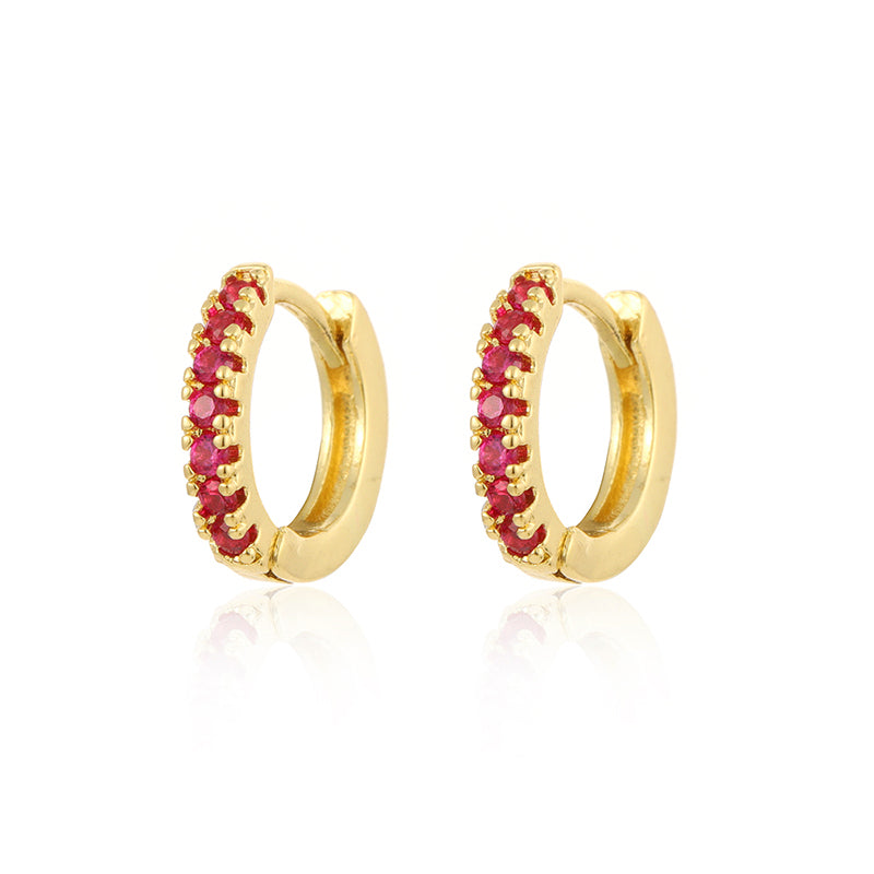 INS Style Round Earring by Copper with Inlay Zircon