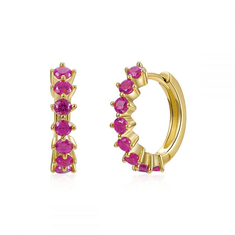 INS Style Round Earring by Copper with Inlay Zircon