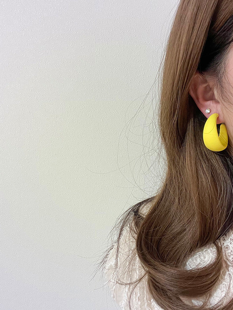 Retro Circle Solid Color Arylic Women'S Earrings, pack of 2 pairs