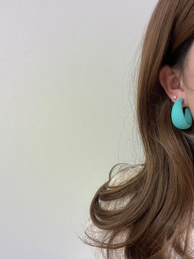 Retro Circle Solid Color Arylic Women'S Earrings, pack of 2 pairs