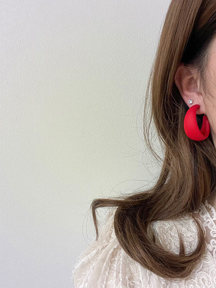 Retro Circle Solid Color Arylic Women'S Earrings, pack of 2 pairs
