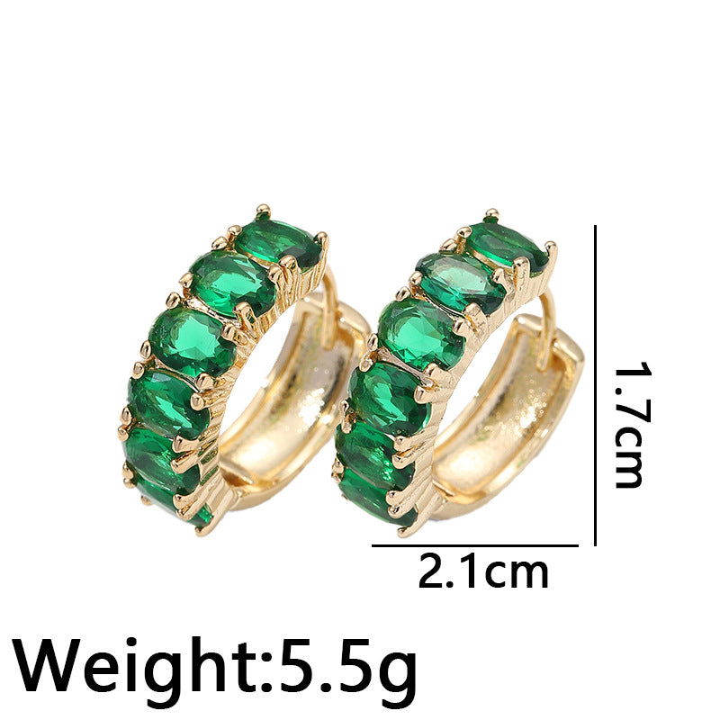 Fashion Geometric Copper Inlaid Zircon Earrings