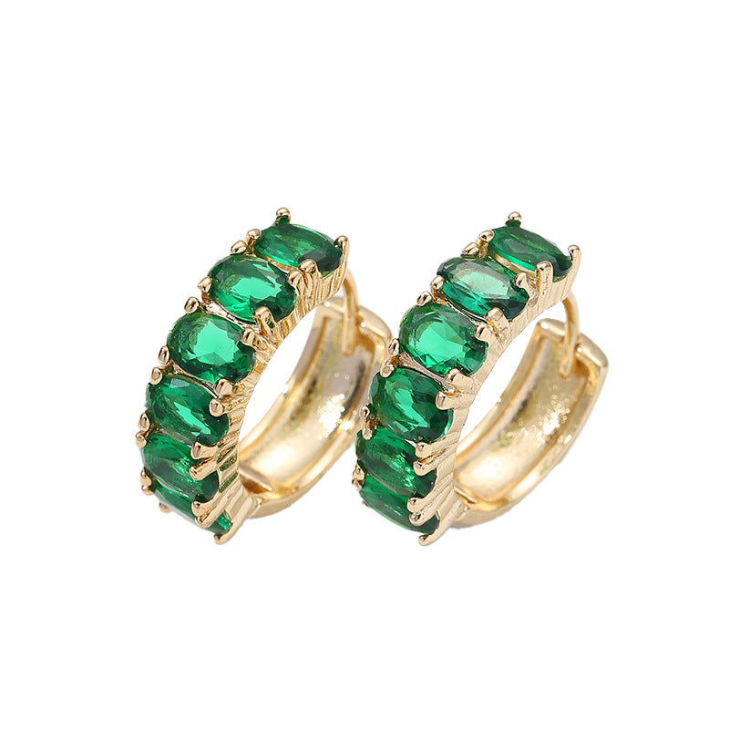Fashion Geometric Copper Inlaid Zircon Earrings
