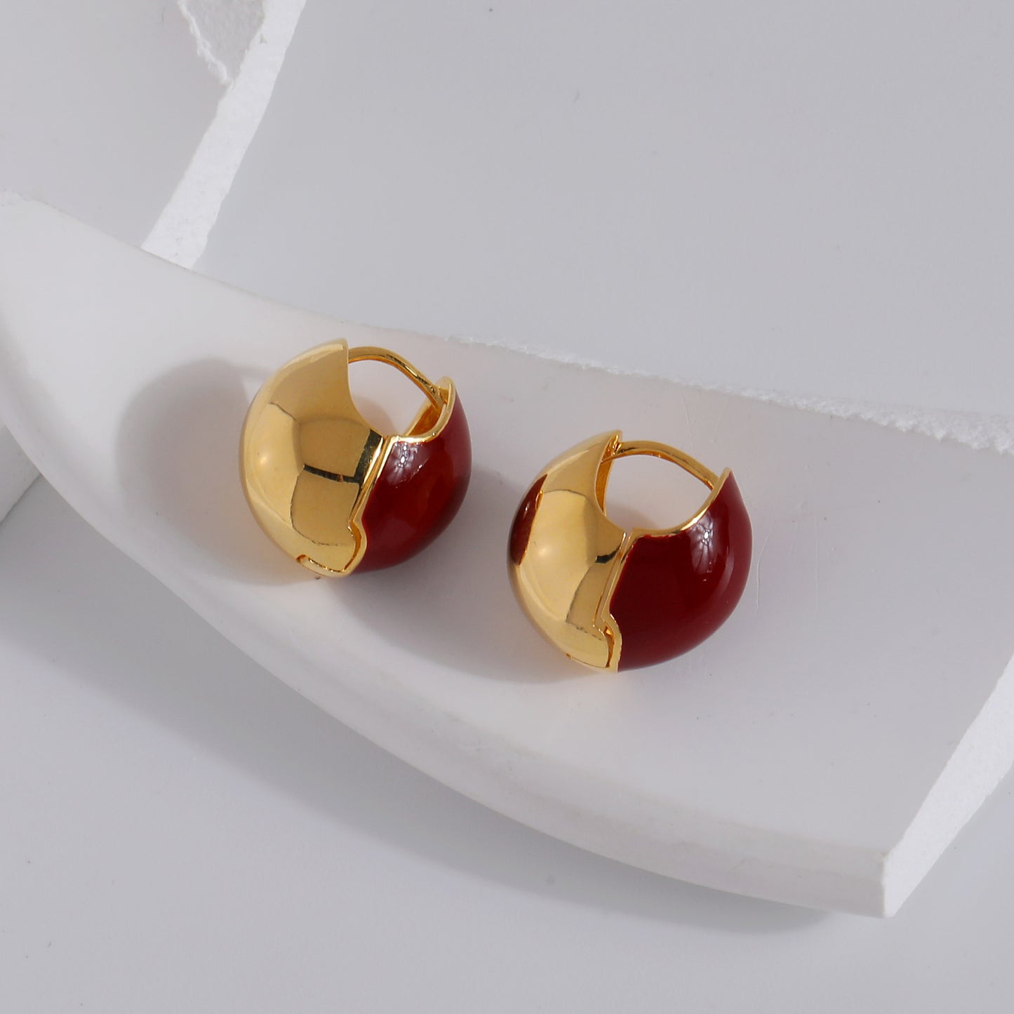 Retro Color Block Copper Plating Earrings