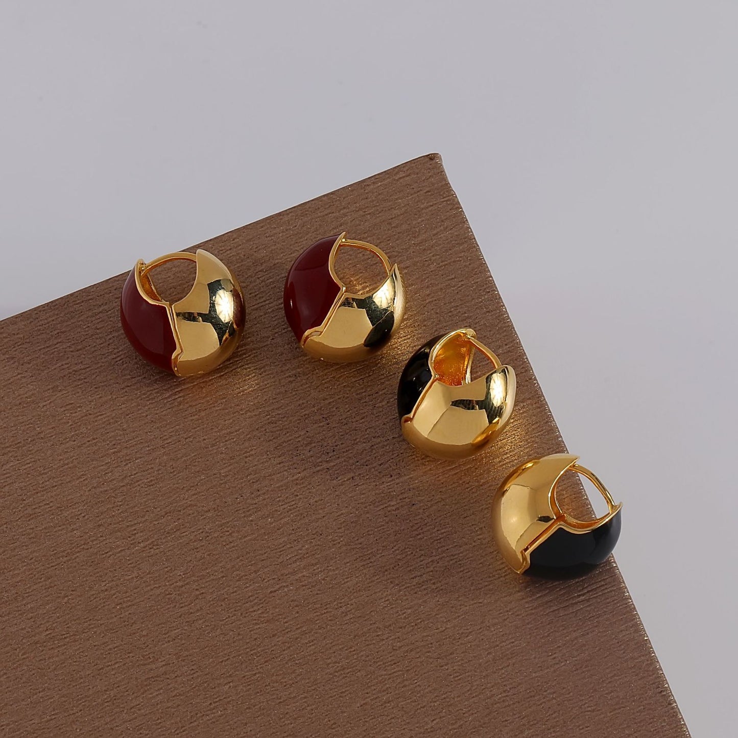 Retro Color Block Copper Plating Earrings