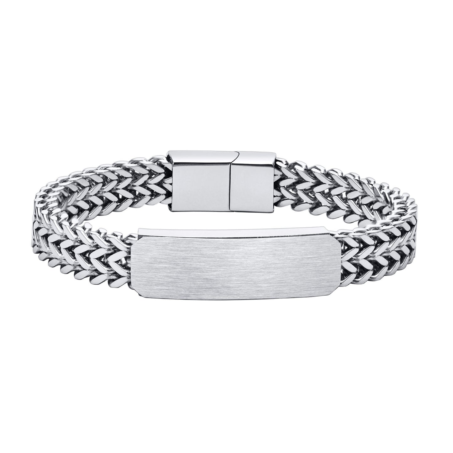Solid Color Stainless Steel Layered Handmade Polishing Men'S Bracelets