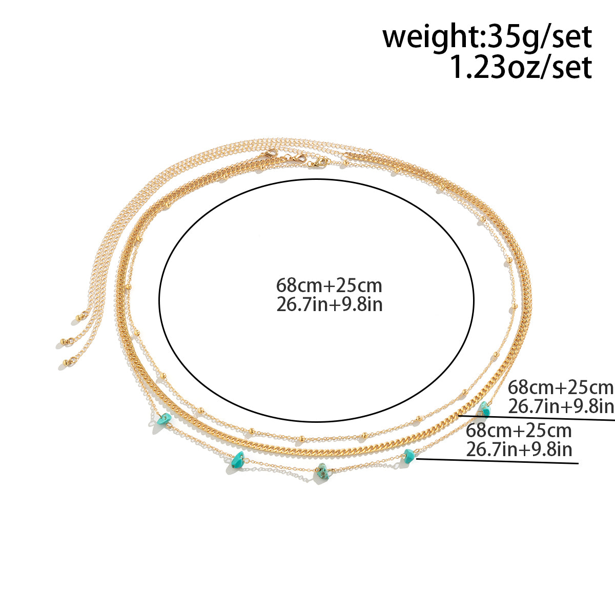 Vacation Iron Copper Layered Waist Chain