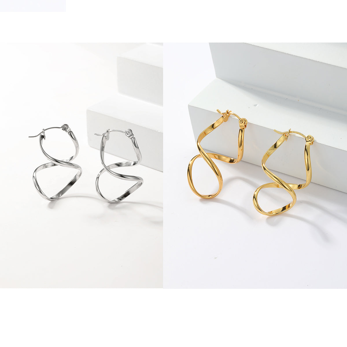 Elegant Irregular Stainless Steel Earrings