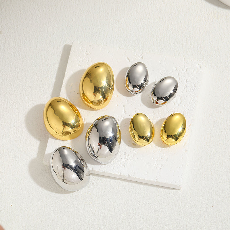 Classic Style Solid Color Asymmetrical Copper Ear Studs