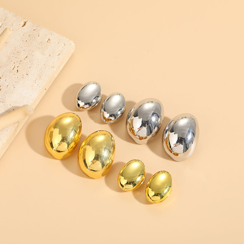 Classic Style Solid Color Asymmetrical Copper Ear Studs