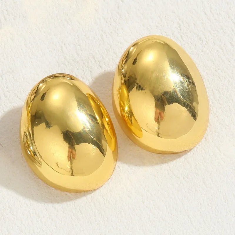 Classic Style Solid Color Asymmetrical Copper Ear Studs