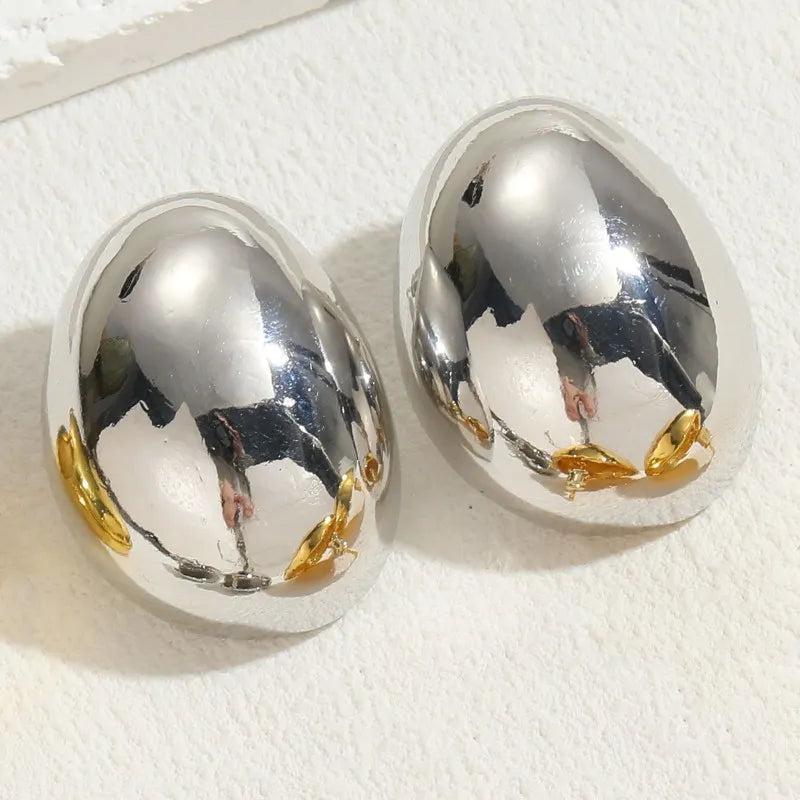 Classic Style Solid Color Asymmetrical Copper Ear Studs