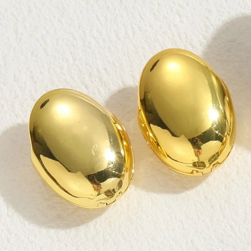 Classic Style Solid Color Asymmetrical Copper Ear Studs