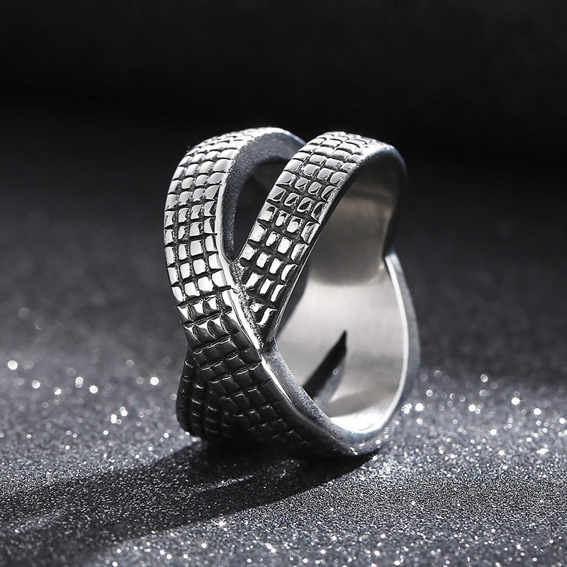 Retro Punk Solid Color Stainless Steel Rings