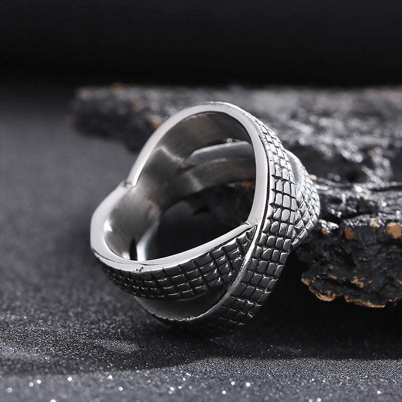 Retro Punk Solid Color Stainless Steel Rings