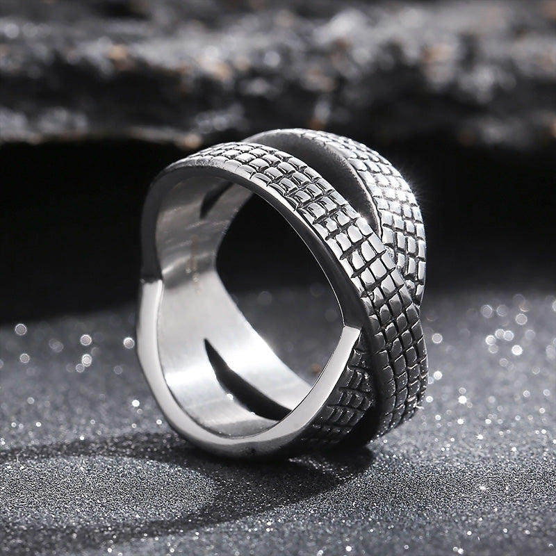 Retro Punk Solid Color Stainless Steel Rings