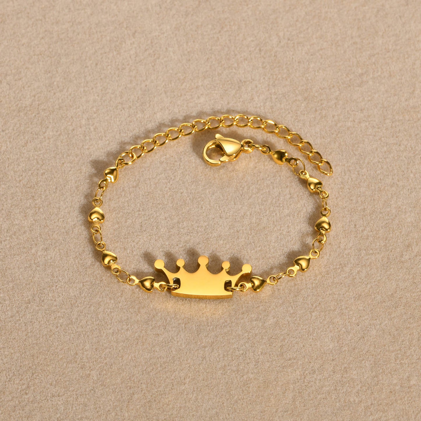 Cute Simple Style Crown Stainless Steel Patchwork Girl'S Bracelet