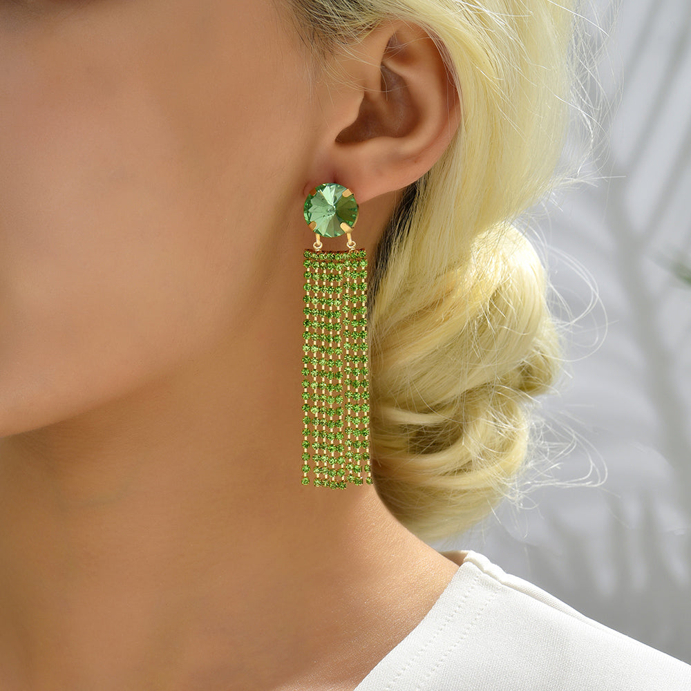 Elegant Glam Shiny Rhinestones Women'S Drop Earrings