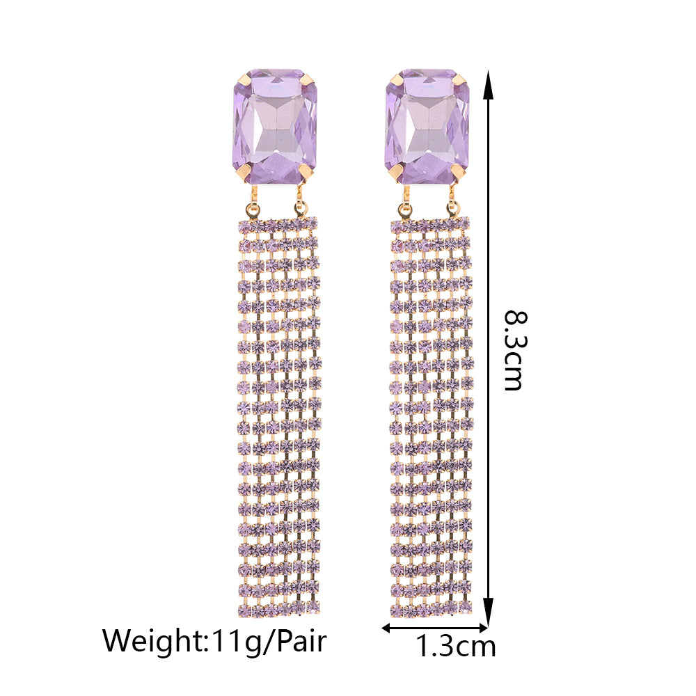 Elegant Glam Shiny Rhinestones Women'S Drop Earrings