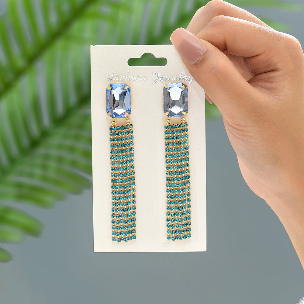 Elegant Glam Shiny Rhinestones Women'S Drop Earrings