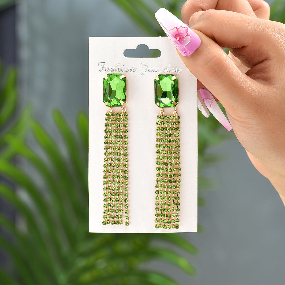 Elegant Glam Shiny Rhinestones Women'S Drop Earrings