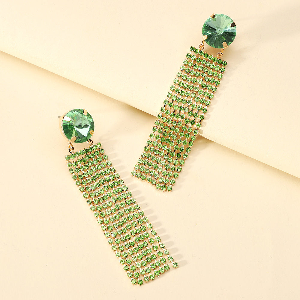Elegant Glam Shiny Rhinestones Women'S Drop Earrings