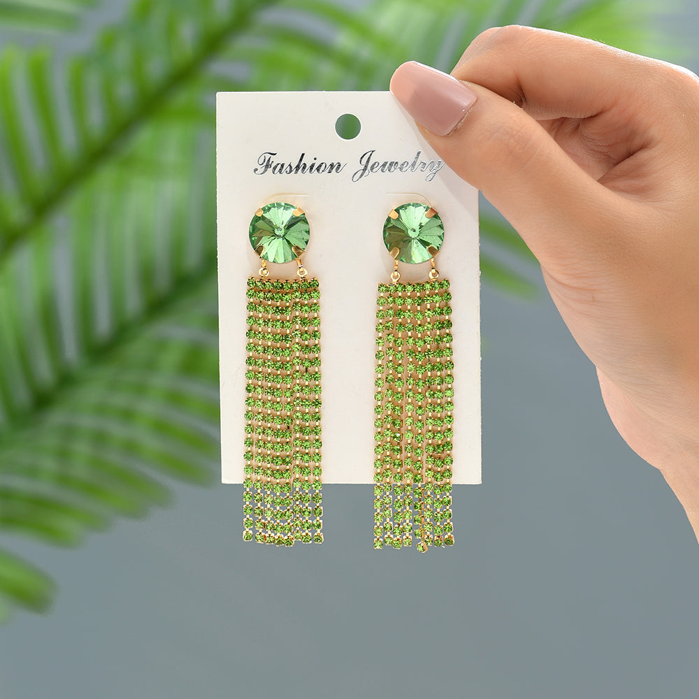 Elegant Glam Shiny Rhinestones Women'S Drop Earrings