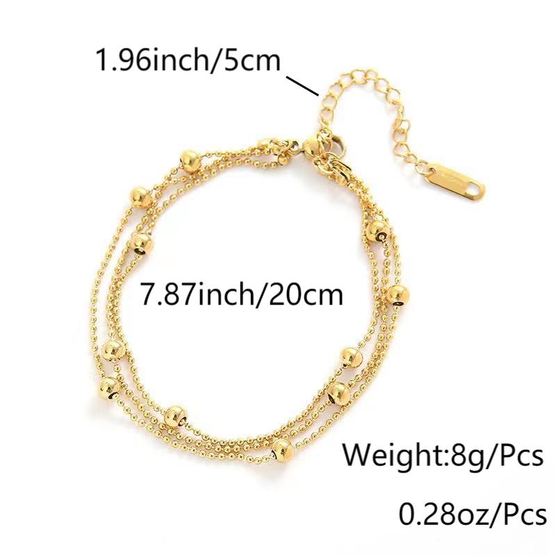 Hip-Hop Vintage Style Round, Stainless Steel, 18K Gold Plated Anklet